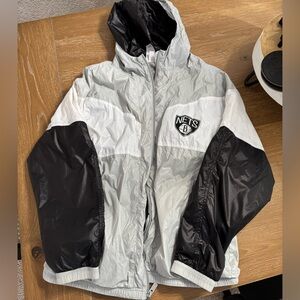 Nets Black and Gray youth Windbreaker Jacket